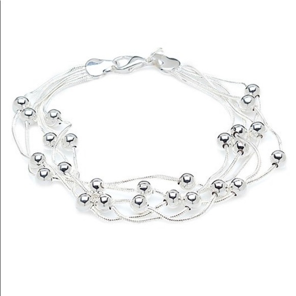 Silvertone Snake-Ball Chain Bracelet - Picture 2 of 2